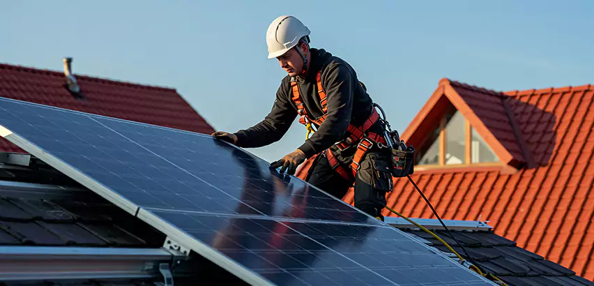 Solar Panels on Steel Roof Installation in Schaumburg