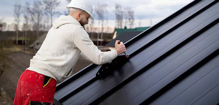 Tin Roof Ridge Cap Installation in Schaumburg